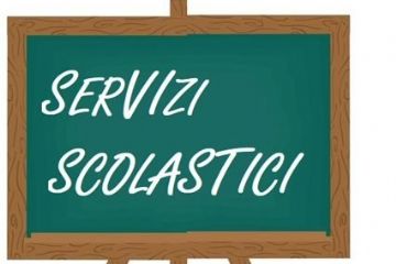 lavagna con scritta servizi scolastici
